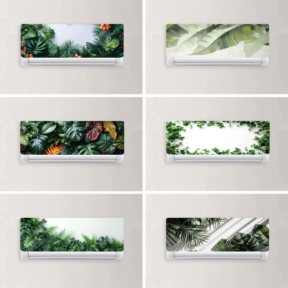 Simple Green Plant Air Conditioner Sticker PVC Waterproof Home Decoration Poster Hanging Air Conditioner Decoration Sticker