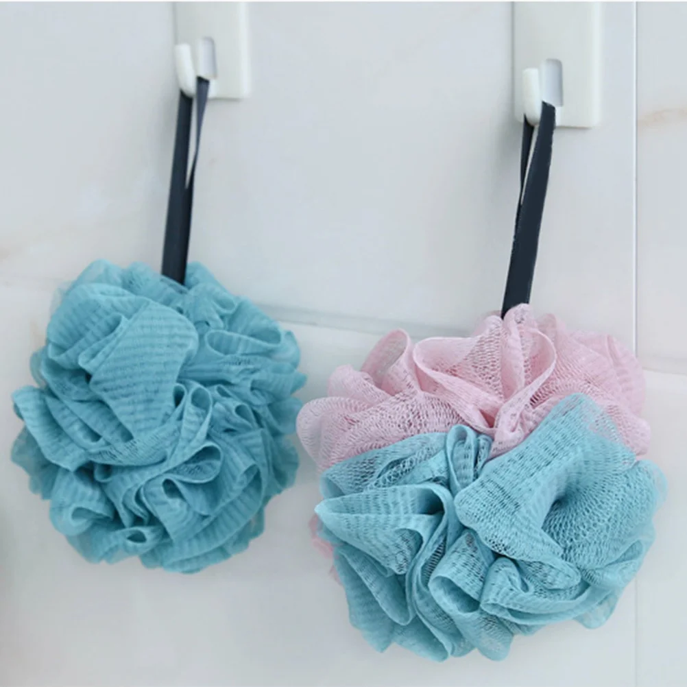 Bath Shower Sponge Pouf Loofah Full Lather Cleanse Eco-friendly Exfoliating Mesh Brush Pouf Bath Shower Ball (Random Color)