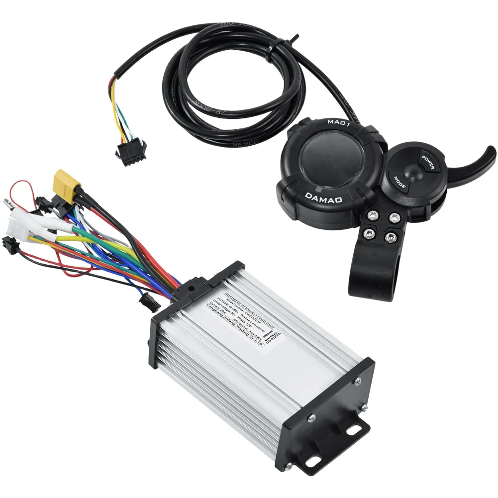 

Electric Scooter Knuckle Throttle Switch with LCD Screen for 36V 72V Controller Black 12 10 2.2cm ABS Instrument Kit