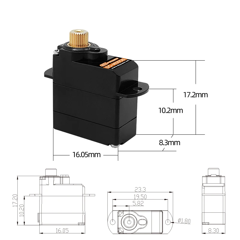 DSpower 2g Metall/Kunststoff Getriebe JR/JST Stecker Wasserdicht Mini Micro Digital Servo für RC Auto Starrflügel Flugzeug Hubschrauber Roboter Spielzeug – Detail 14