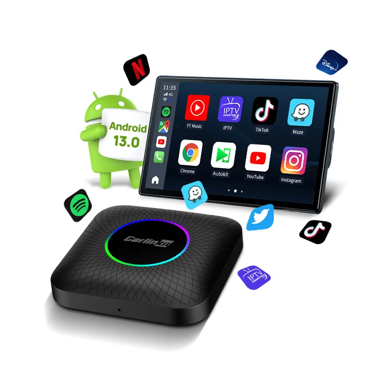 Carlinkit Tbox Led carplay 8G 128GB Module Smart ai box Qcm6225 Processor Wireless Carplay Adapter Android13 System car play box