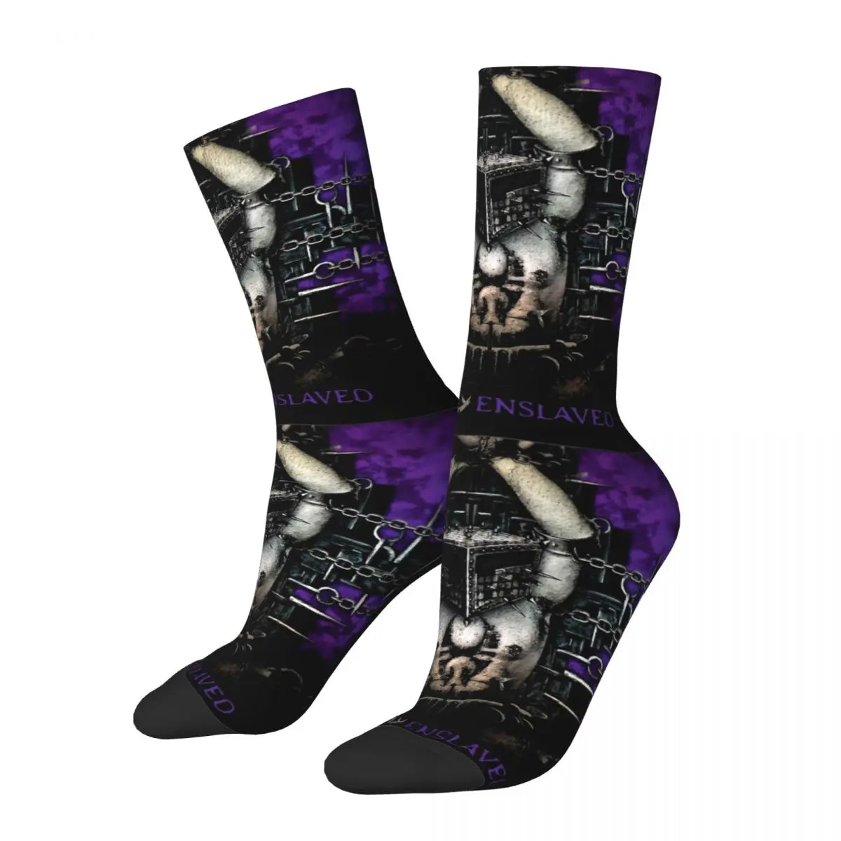 

Band Enslaved Rock Death Metal Socks for Women Men Merch All Season Cotton Crew Socks Sweat Absorbing