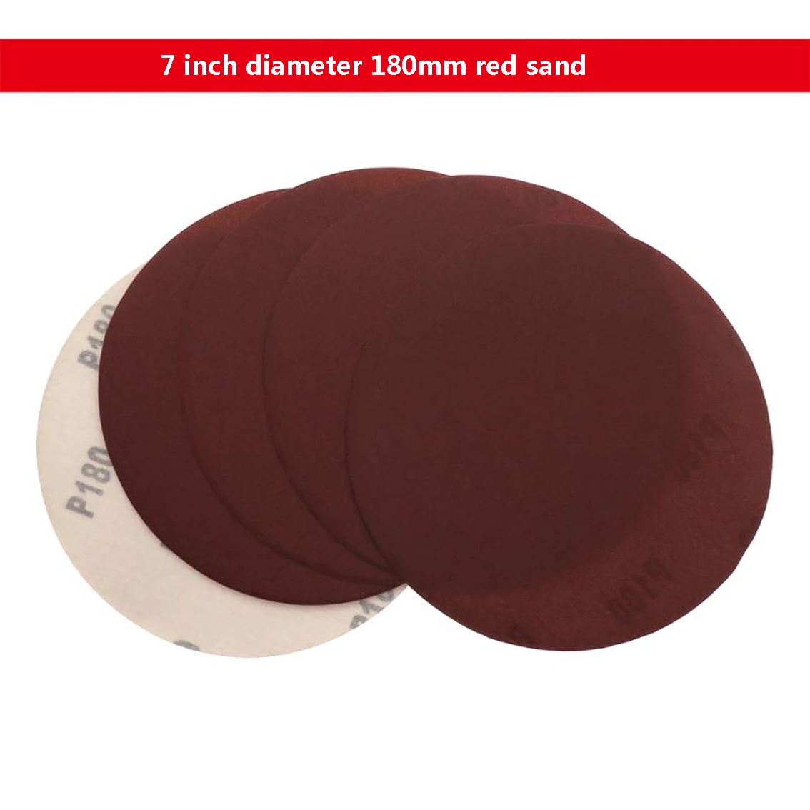 

7 Inch 180mm Back Pile Disc Red Sandpaper Metal Car Wooden Grinding Wheel Repair Grinding And Polishing 40-1000 Coarse Sanding