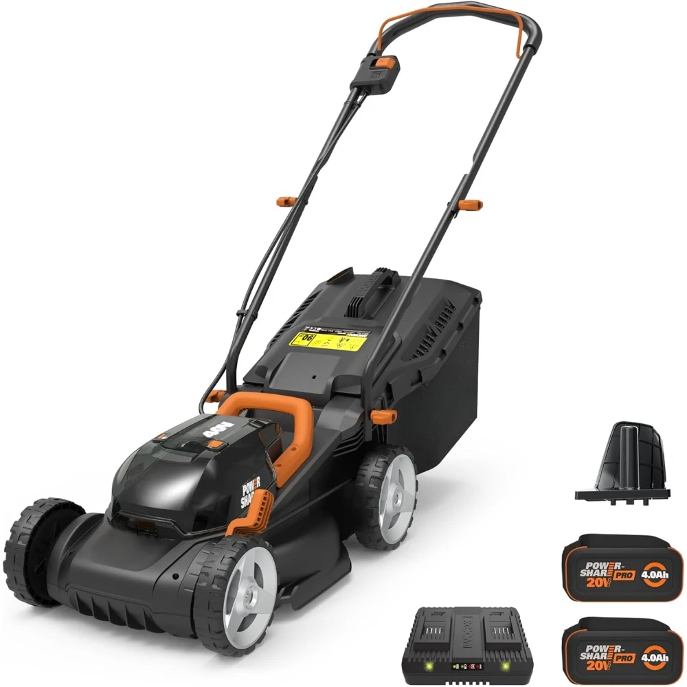 

40V 14" Cordless Lawn Mower for Small Yards, 2-in-1 Battery Lawn Mower Cuts Quietly, Compact & Lightweight Lawn Mower