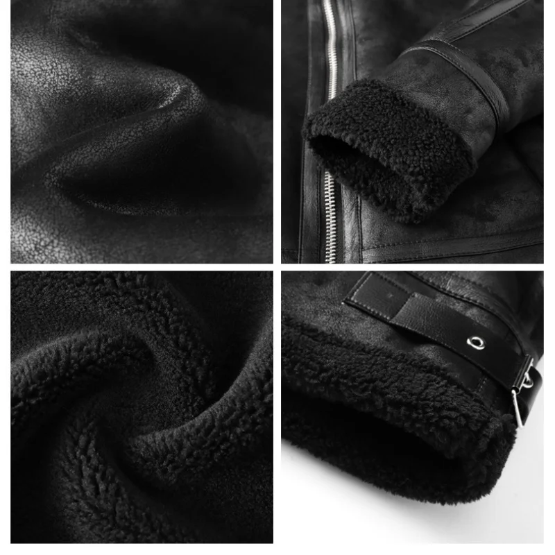 الشتاء سميكة الدافئة أفخم الرجال الملابس عالية الجودة سترة جلدية مريحة مقاومة للرياح Roupas Masculinas سستة سترات #6