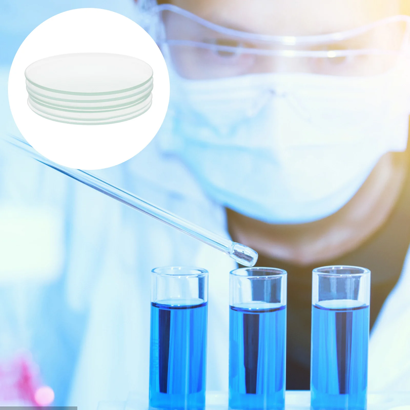 

10Pcs Simple Design Laboratory Watch Glass for Long Service Life Chemical Experiments Laboratory Transparent Watch Glass