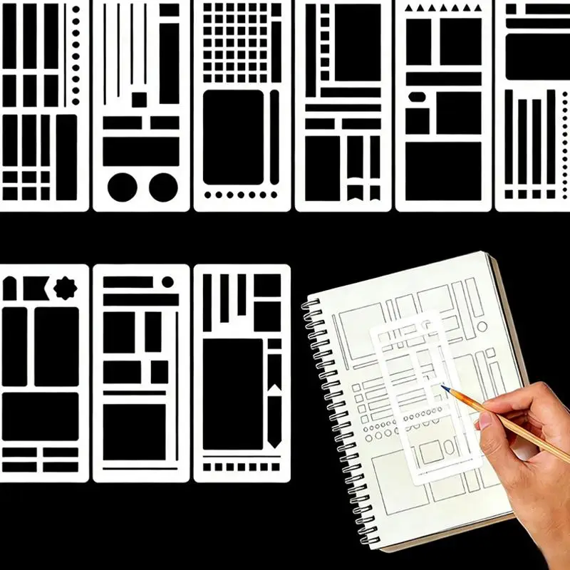 Scrapbooking Flexible Record Template Handmade DIY Stencil Set 3/9Pcs Drawing Tool Cardmaking  Decoration