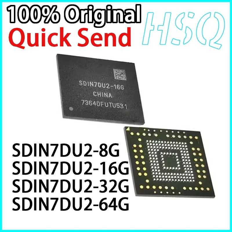 1PCS SDIN7DU2-8G SDIN7DU2 16G 32G 64G New BGA153 Ball EMMC 4.41 Font Storage Chip  in Stock