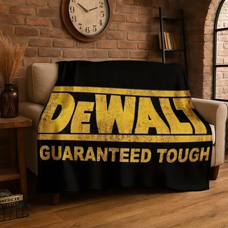 Retro D-DEWALT Electric Tools Logo Soft Flannel Throw Blanket,Warm Cozy Blanket for Bed,Couch,Sofa,Bedroom,Living Room,Camping