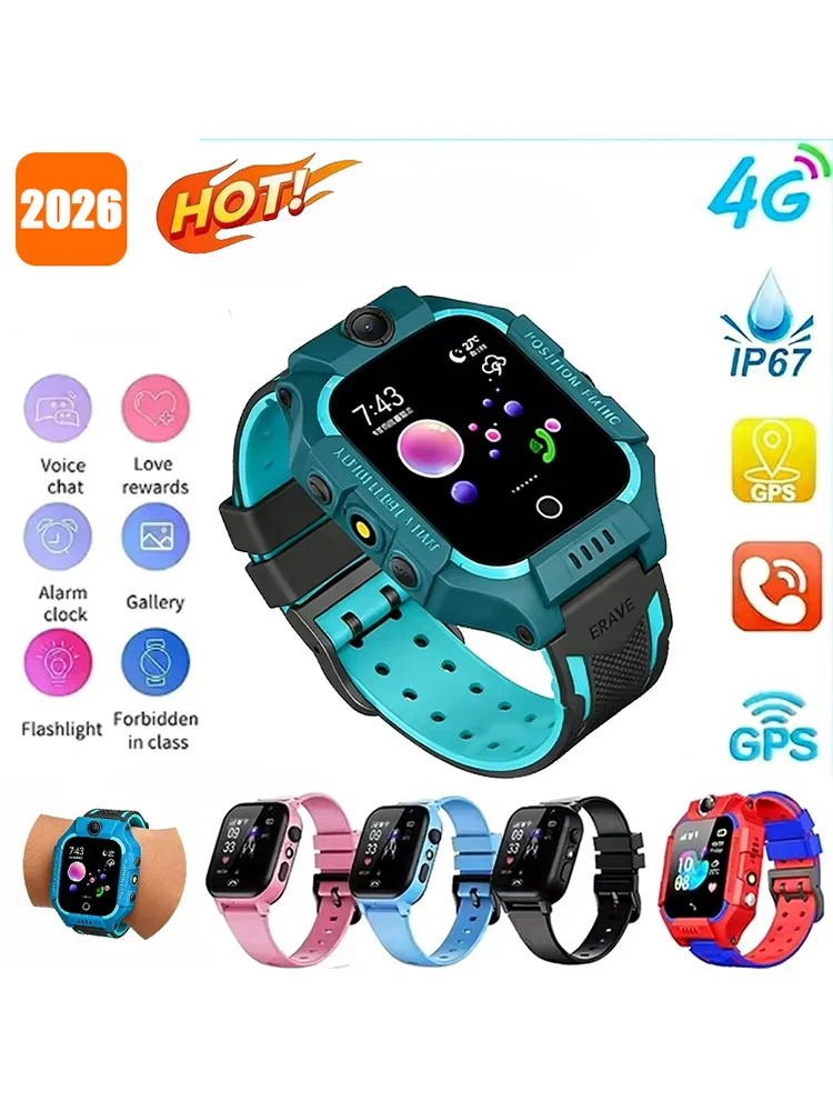 Kinderen Smart Horloge SOS Telefoon Horloge Met 4G Sim-kaart Ip67 Waterdichte Afstandsbediening Foto Voor Kinderen Voor Android IOS kinderen Gift 2025 - afbeelding 2