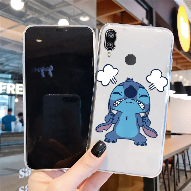 لهواوي P30 P20 لايت برو Y6 Y7 Y9 P الذكية 2019 الشرف 9X جراب هاتف زوجين ميكي ميني ماوس غرزة غطاء شفاف واضح