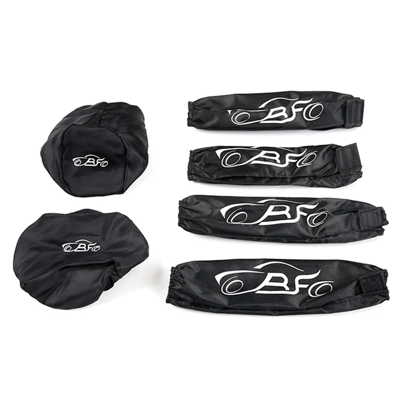 BAAA-Shock Absorber Cover Starter Air Filter Dust Proof Cover Guard for 1/5 RC Buggy Car HPI ROVAN KM BAJA,Black