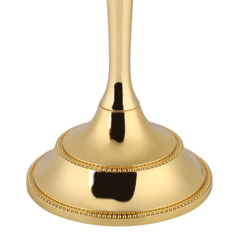 3 Arm Metal Candle Holder Gold Polished Finish Taper Candle Holder Zinc Alloy Elegant European Candlestick Holder Home Decor