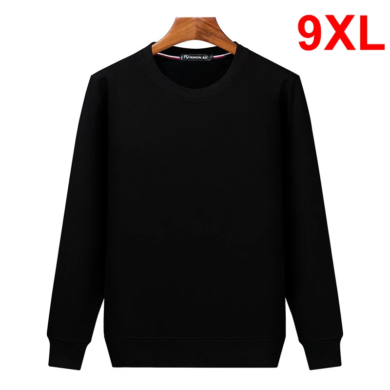 

Oversized Pullover Men Casual Sweatshirt Solid Color Fleece Pullover Bog Size Male 2019 Autumn Hoodies Plus Size 8XL 9XL