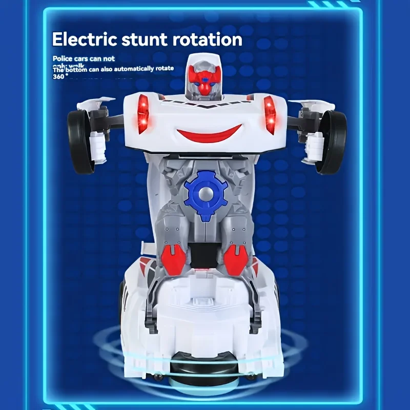 Het conversierobotspeelgoed voor kinderen met politieauto met automatische geluids- en lichtconversiefunctie is het perfecte cadeau voor baby's