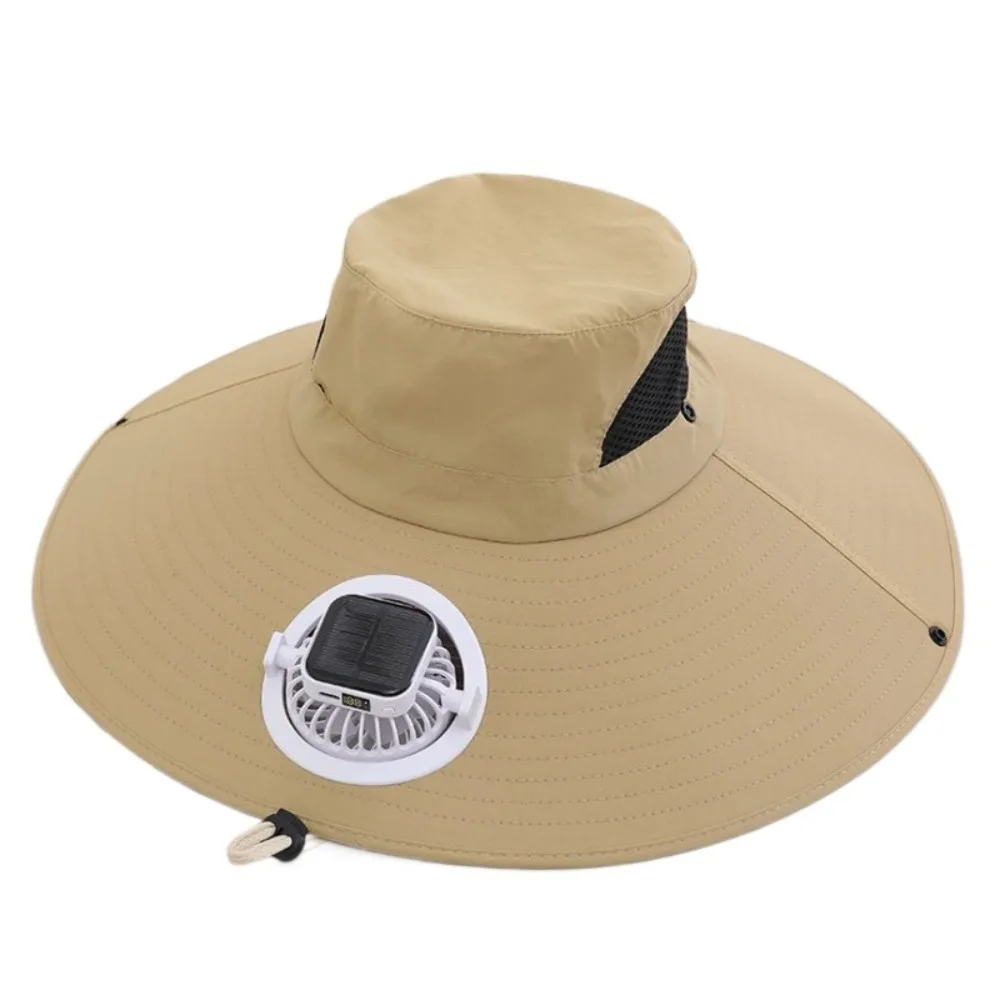 

Wide Brim Solar Fan Hat Solar Charging Rechargeable Rechargeable Sun Hat Breathable Design Large Eave Sun Hat Mountain Climbing