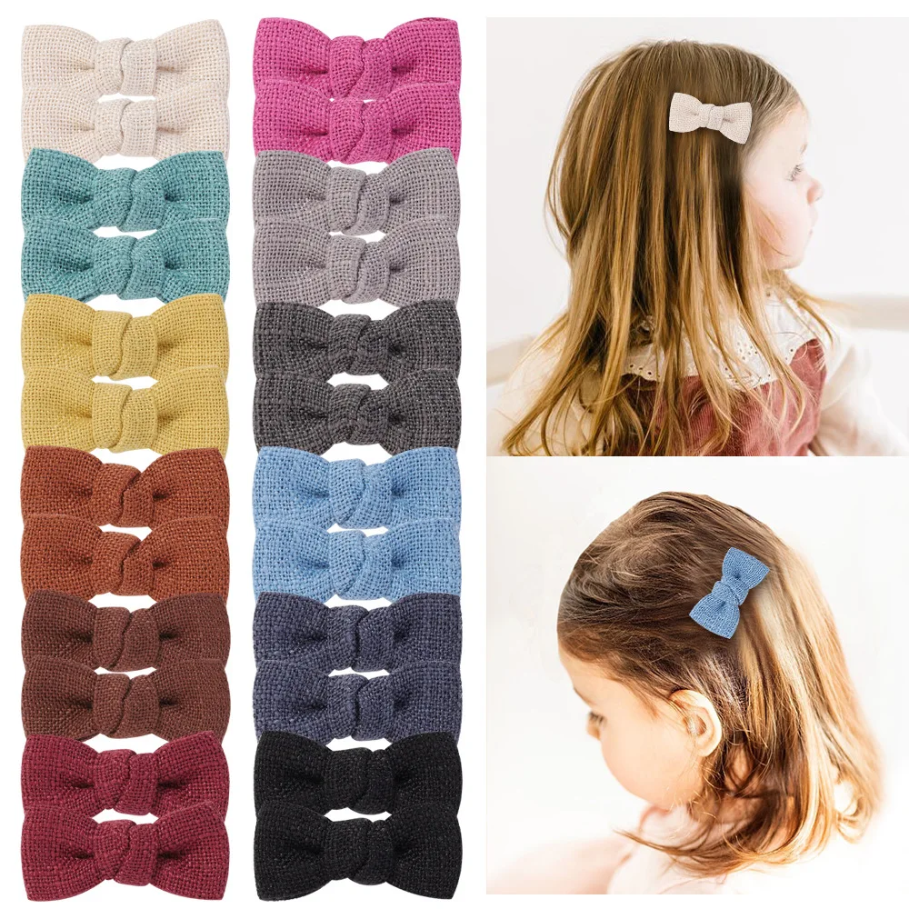 

120 pcs/lot, 2" Mini Fabric Bow Hair Clips Handmade Bow Barrette Kids Hairpins Children Hairgrips Girls Hair Accessories