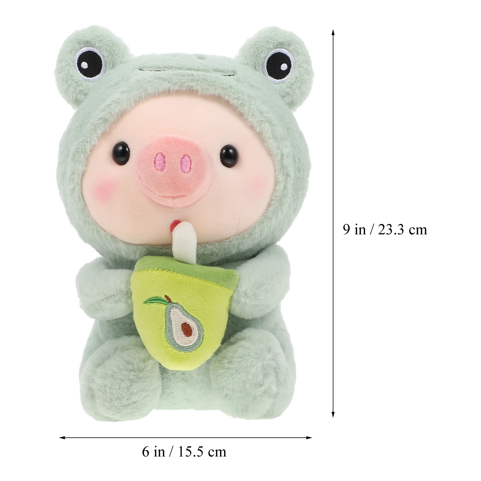 Childrens Toys Baby Bottle Pig Stuffed Animal Filling Kids Plaything Cartoon Green