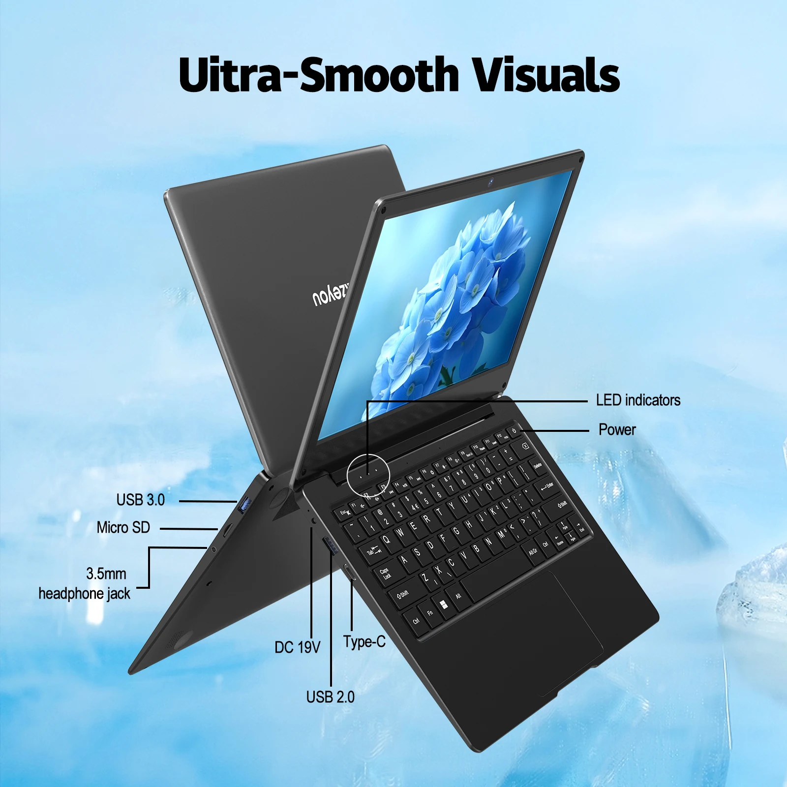 كمبيوتر محمول 11.6 بوصة، 4 جيجابايت من ذاكرة الوصول العشوائي، 64 جيجابايت من التخزين الداخلي، يدعم بطاقات ذاكرة TF حتى 512 جيجابايت، يدعم SSD، Bluetooth، WIFI