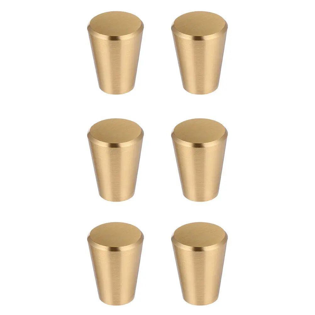 

6pcs Solid Wood Copper Pull Handle Durable Drawer Cabinet Knob Replacement For Wardrobe Furniture Handle Cupboard Door Hardware