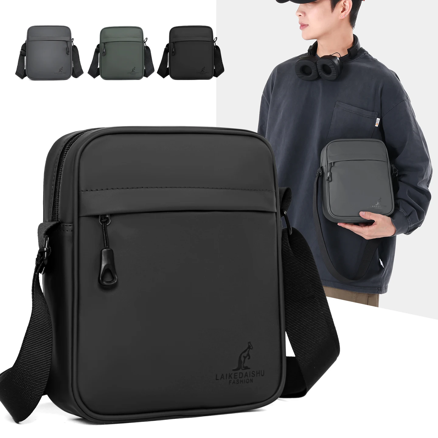 

Unisex Lightweight Crossbody Bag – Solid Color Small Shoulder Sling with Phone Pocket for Everyday Carry