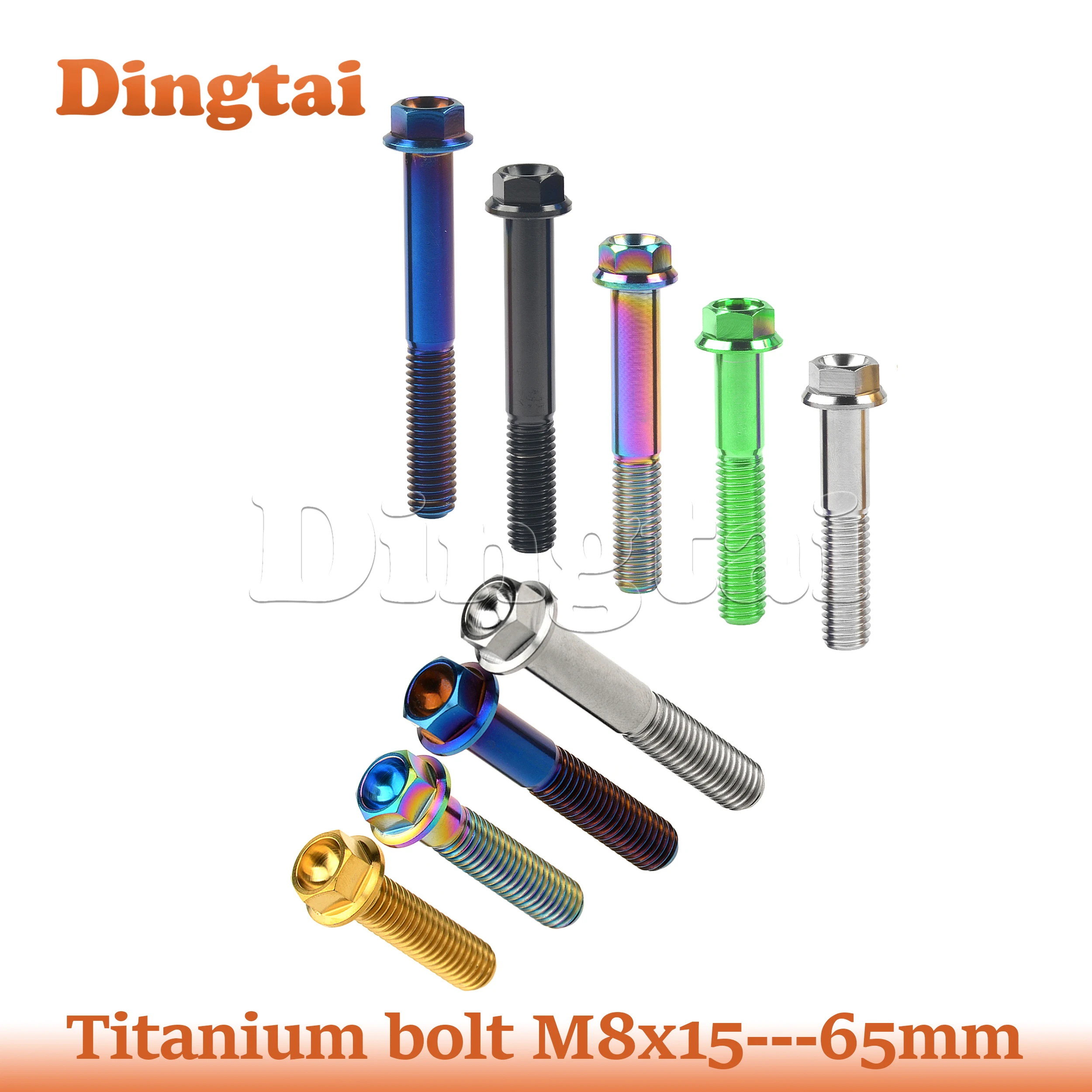 

Dingtai Titanium Flange Bolt M8x15/ 20/ 25/ 30 /35/ 40 /45 /50 /55 /60 /65mm for Cars Motorcycles