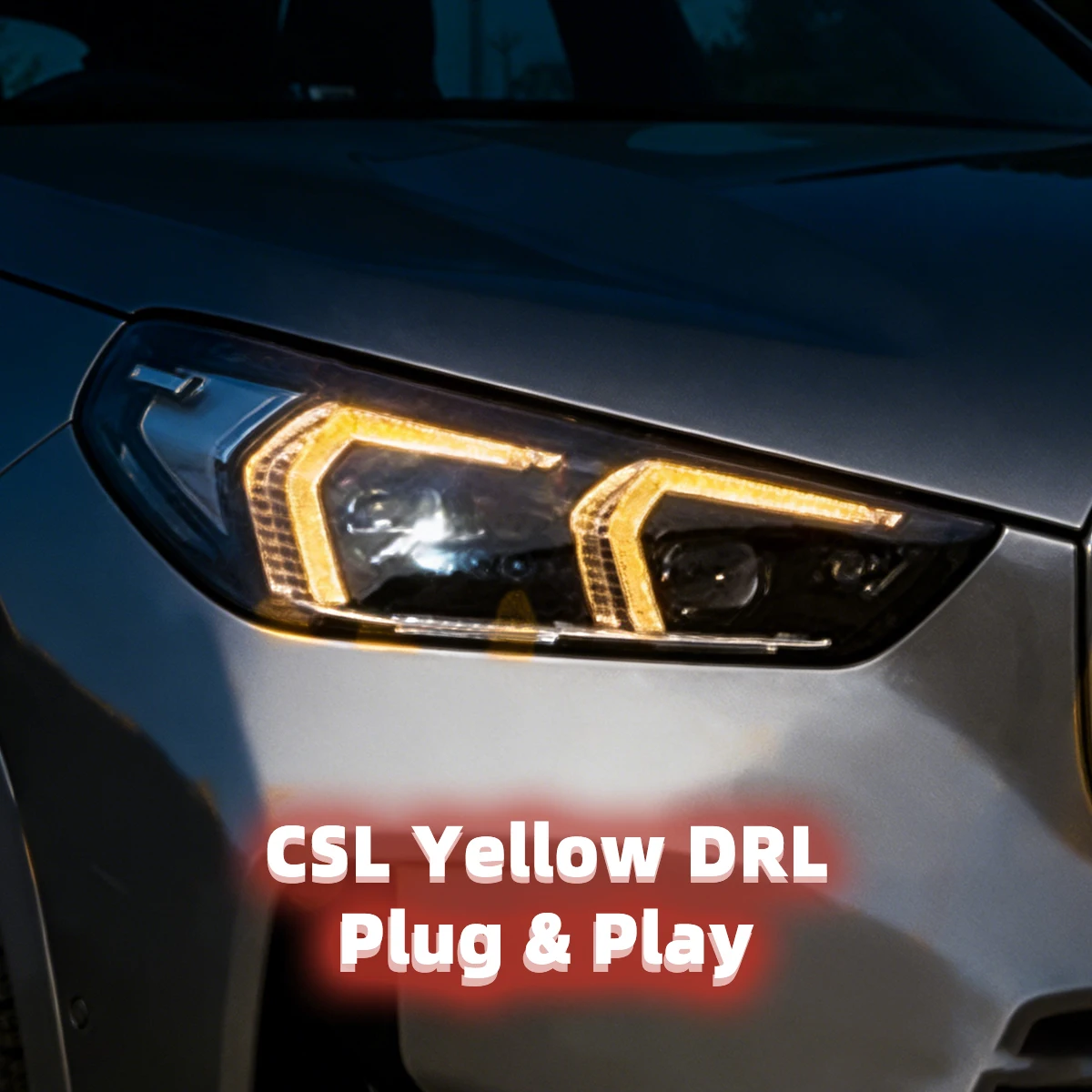 

For BMW X1 F48 F49 2023-Up CSL Yellow LED DRL Module Plug and Play OEM Fit Daytime Running Light
