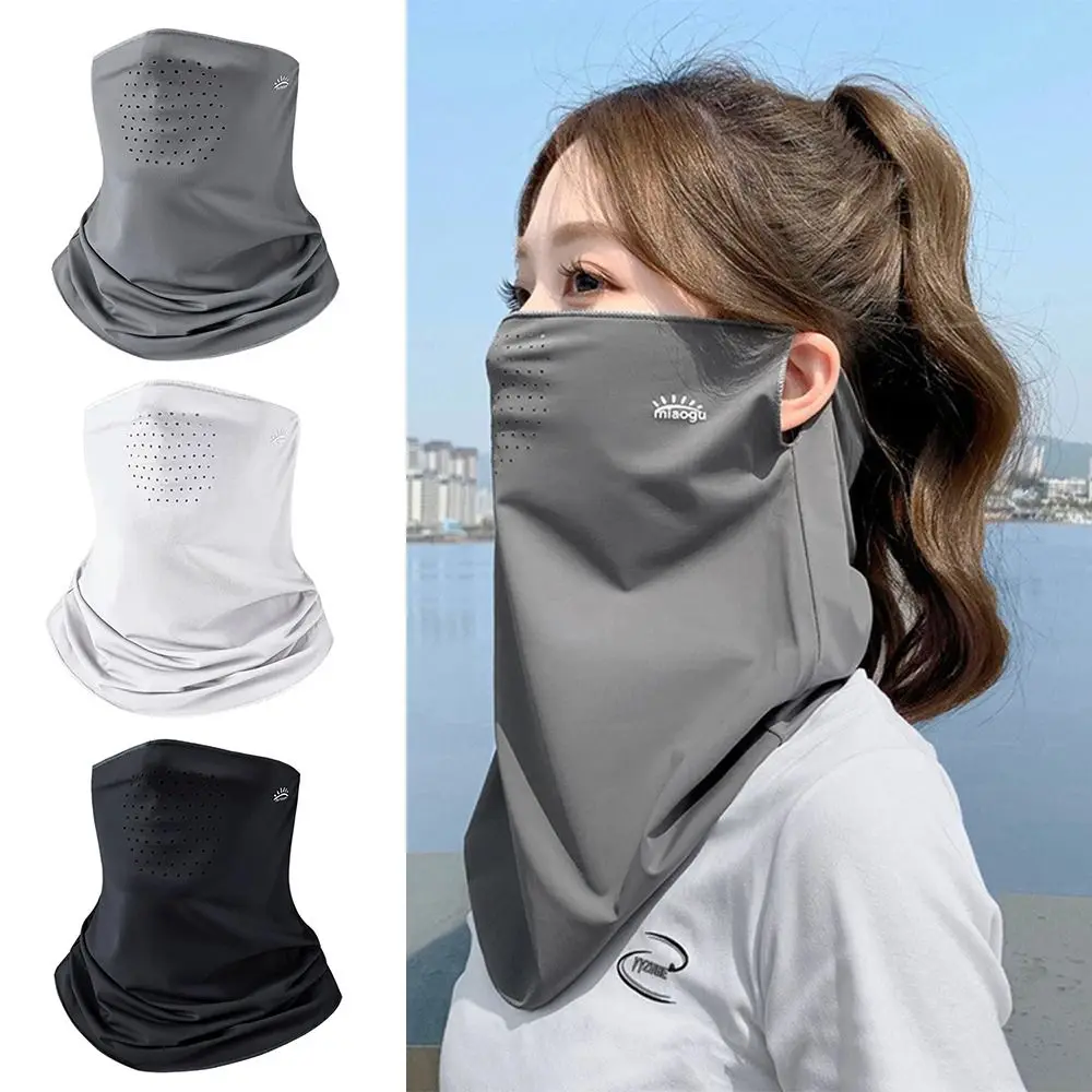 

New Breathable Ice Silk Sunscreen Masks Sun/UV Protection Sunproof Face Cover Quick Drying Long Neck Covers Men Women