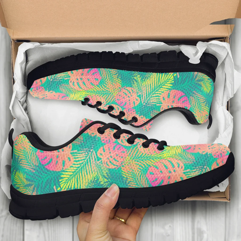 Fashion Tropical Vegetation Print Comfortable Sneakers Leaf Design Casual Shoes Women's Footwear Zapatos Planos