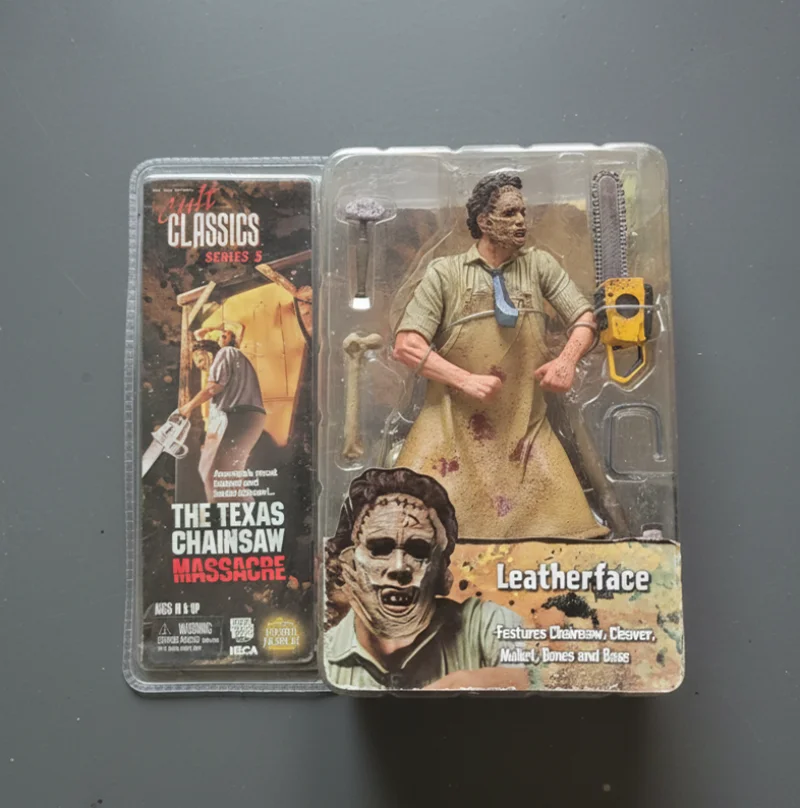 NECA Leatherface CULT CLASSICS Series 5 Texas Chainsaw Massacre 7 дюймов Фигурка Куклы ужасов Коробка имеет легкие склады
