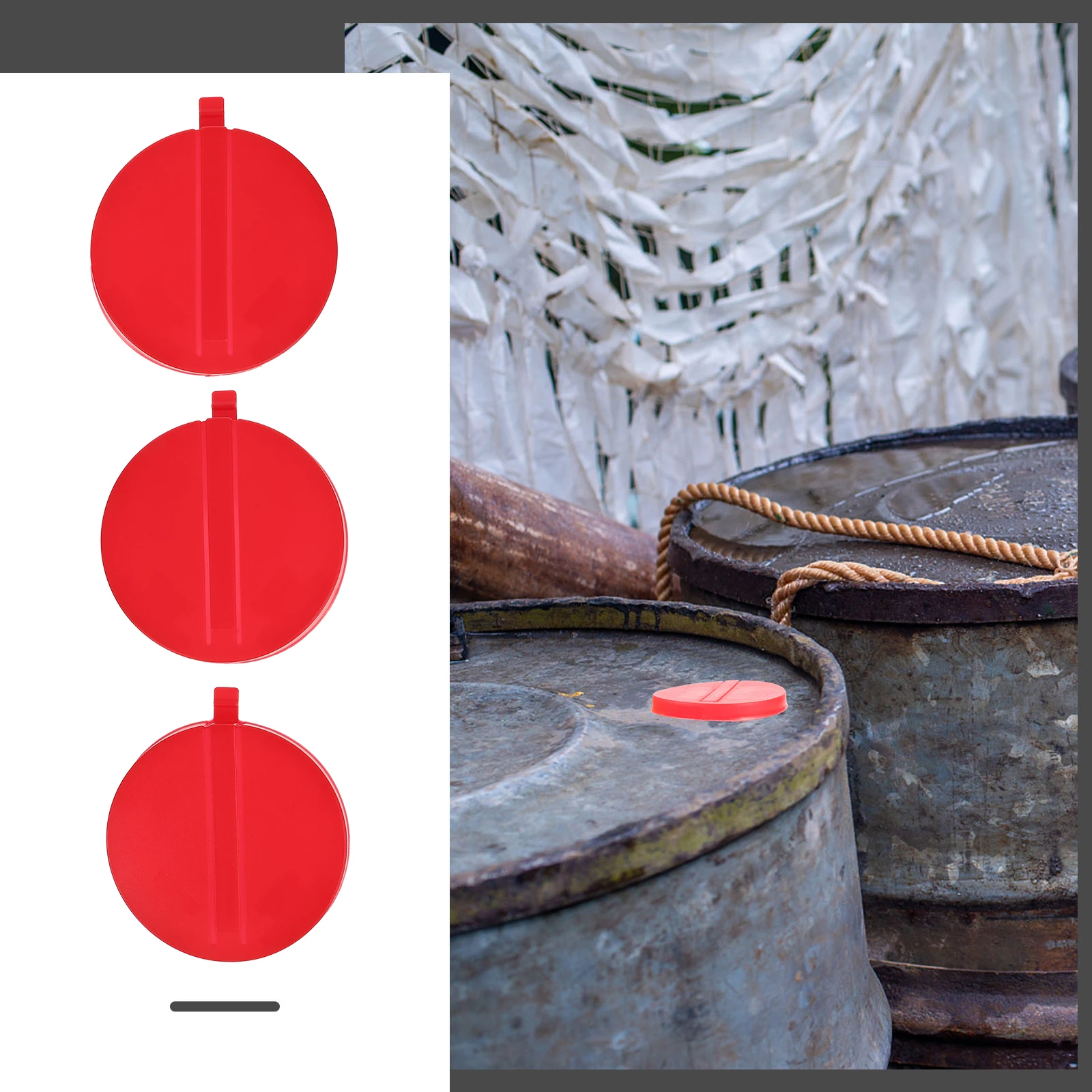 

12pcs Bucket Lids Reusable Plastic Covers Screw Seal Caps For Storage Airtight Water Pail Cereal Oats Flour Beans Sugar Rice Pet