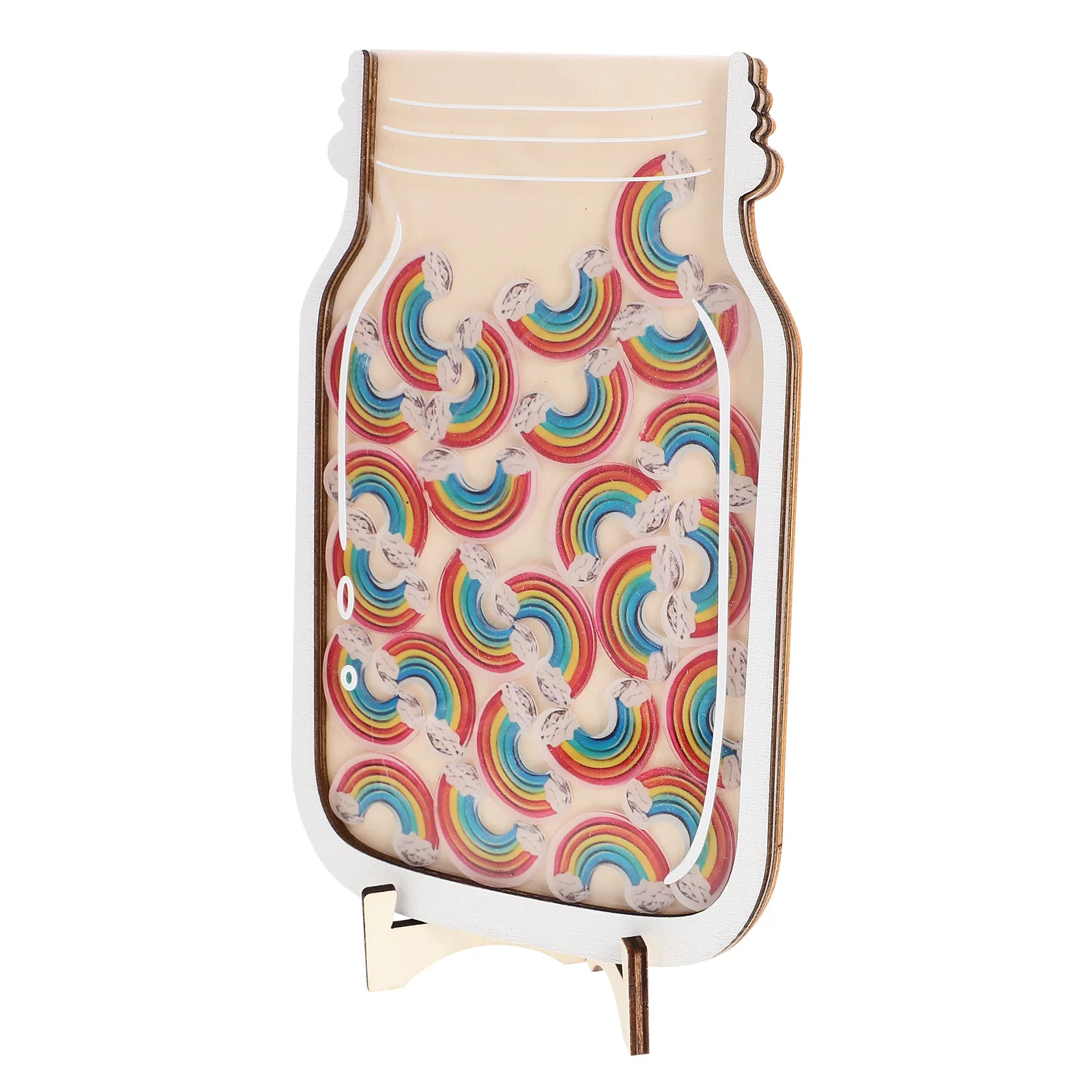 

1 set 1 Set Rainbow Jar Wooden Reward Chart For Kids Classroom Behavior Management Tool Decorative Reward System Chore Chart For