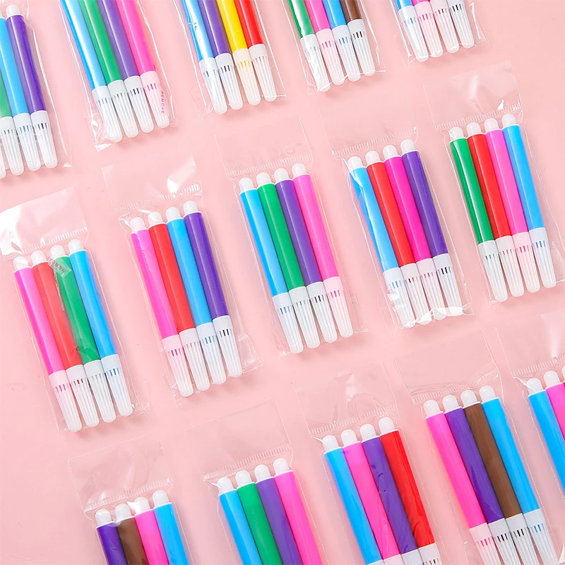 Mini bolígrafos de acuarela coloridos para niños, rotuladores para colorear, juguetes de dibujo artístico para niños, herramientas de pintura para estudiantes, suministros escolares, regalos para niños, 4 piezas