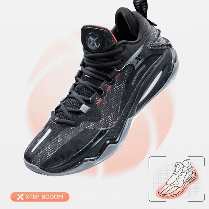 Xtep Light Attack 2.0 V3 Basketball Shoes For Men 2024 Spring Men\'s Mid Top Wear-Resistant Training Sneakers 876119120010