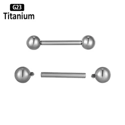 G23 Titanium Barbell Ring Stick Straight Pacifier Rod Body Jewelry Barbell Eyebrow Internal Thread Tongue Ring Piercing Earrings