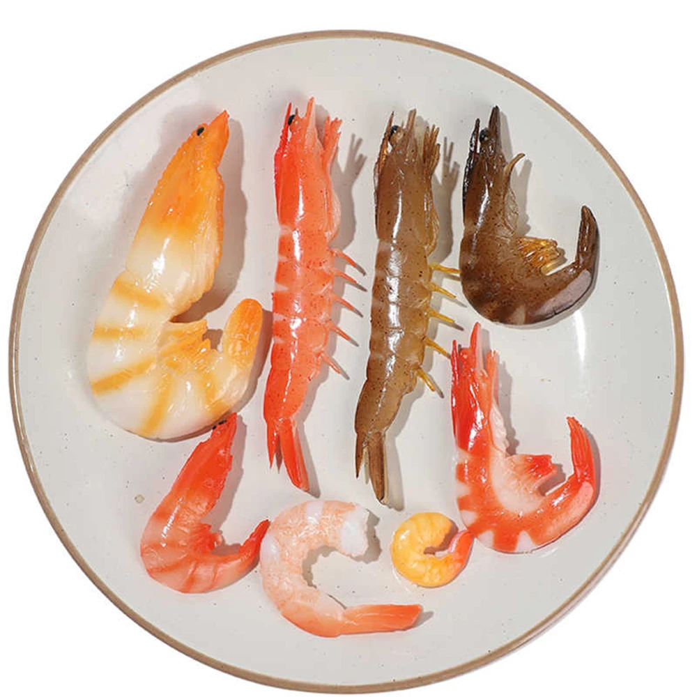 simulation food prop Kitchen cabinet dining room hall hotel restaurant decoration artificial fake Peeled Prawns shrimp meat