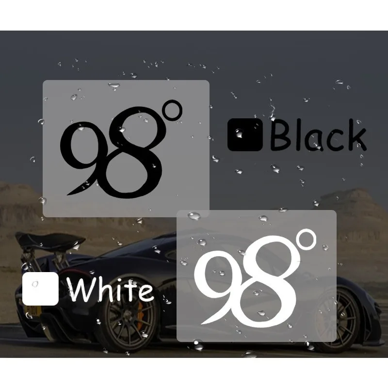1 Stück „98 ° „Autoaufkleber für Auto, Laptop, Wasserflasche – stilvolle Dekoration für Petrolhead und Auto-Enthusiasten
