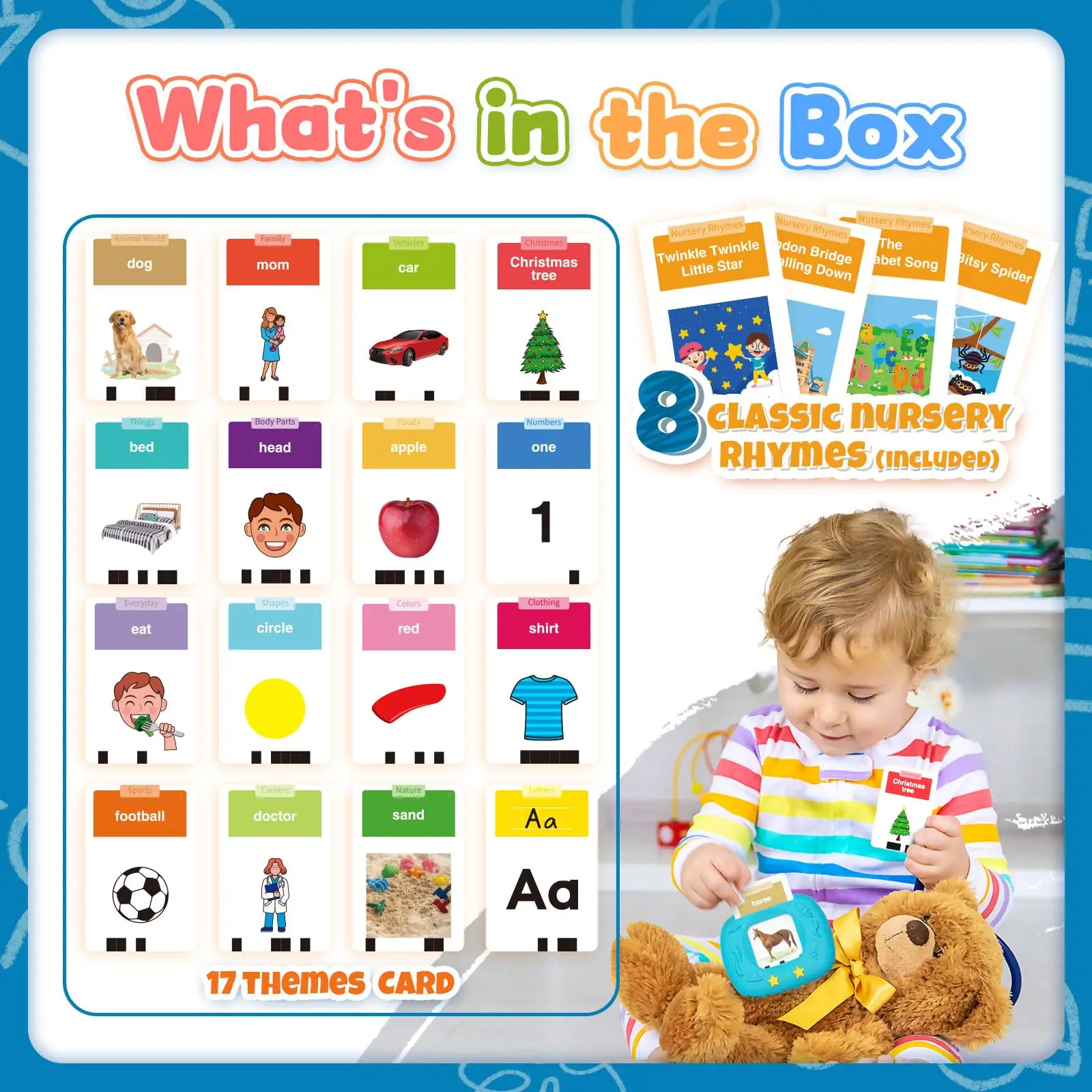 Toddlers Talking Flash Cards with 288 Sight Words Speech Therapy Toys Learning Educational Montessori Sensory kit Kids NEWYES