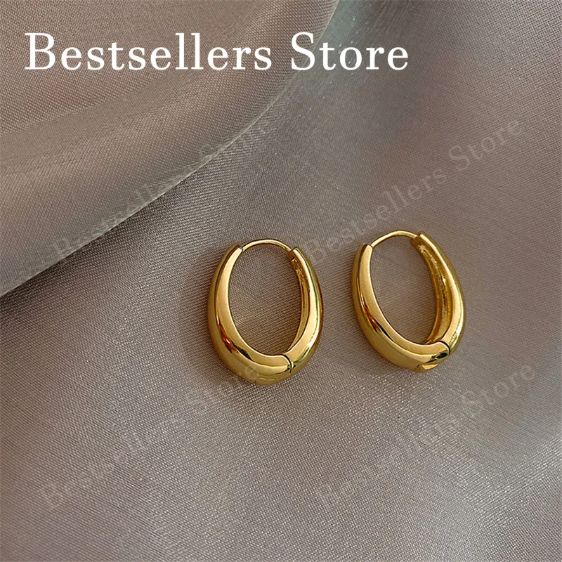 

Новые серьги-кольца U-образной формы из полированного серебра 925 пробы/позолоченные: модные женские украшения для свадеб и вечеринок