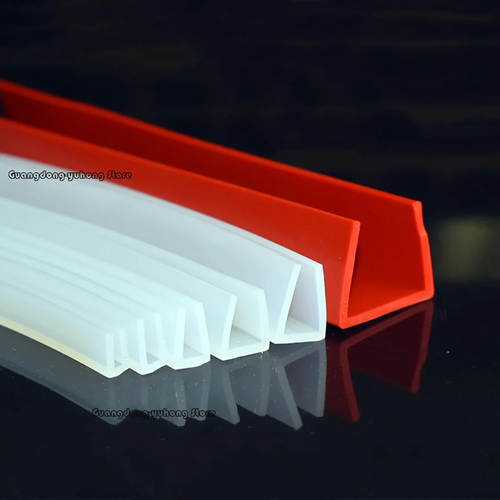 Silicone Edging Sealing Strip Translucent Black Red Grey U Shape Edge Trim Shower Door Auto Care Tools Decoration Anti-Collision