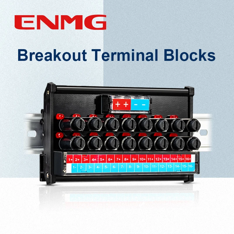 ENMG EPTB DC Power Distribution Terminal Block 1 Input 8 16 Output Independent Fuse per Circuit Overcurrent Protection Module