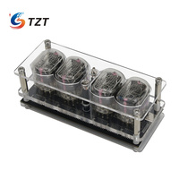 TZT IN-12 Glow Tube Clock Fluorescent Nixie Clock 6/225 Colors Light Display Time Date (with/without Tubes)