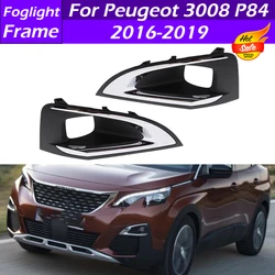 9817136777 Front Bumper Fog Light Cover Grille Fog Lamp Grilles Trim Foglight Frame For Peugeot 3008 P84 2016 2017 2018 2019