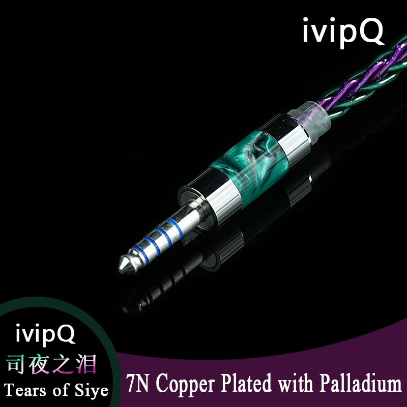 IvipQ-Tears of Siye 7N Copper Plated with Palladium Earphone Upgrade Cable with 3.5/4.4mm MMCX/0.78mm 2Pin/IE900/QDC Audio Wire