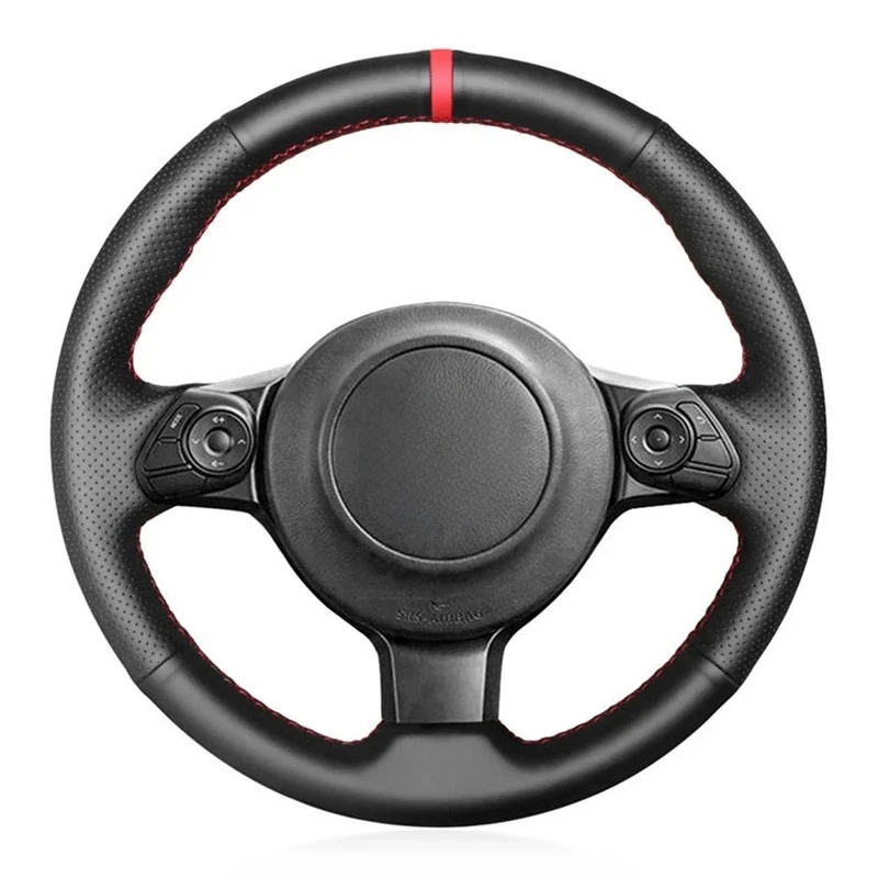 Car Steering Wheel Cover Hand-Stitched Soft Black Artificial Leather For Toyota 86 2016 2017 2018 2019 Subaru BRZ 2016 2017