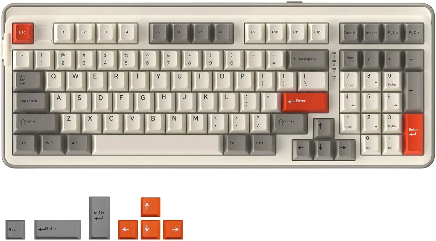 Tri-Mode Wireless Mechanical Keyboard with RGB Backlit, Hot-Swappable Switches, and 98% Layout for Gaming and Work