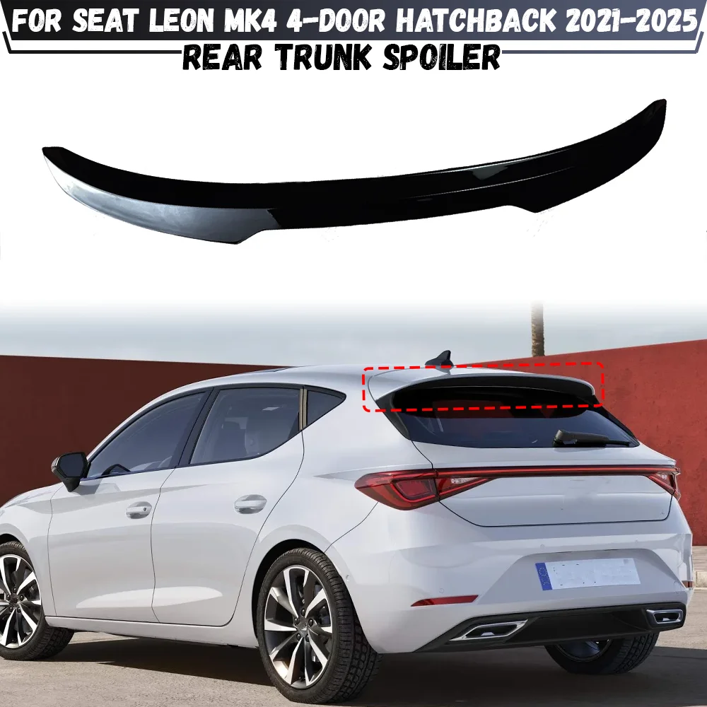 For Seat Leon Cupra 245/300 4-Door Hatchback 2021-2025 Rear Trunk Tail Wings Fixed Wind Spoiler Tail Fin Body Kit Tuning