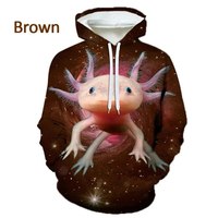 New Hot Sale Cute Axolotl 3D Printed Hoodie Men And Women Outdoor Leisure Trend Round Neck Sweater Graphic Hooded Sweatshirt