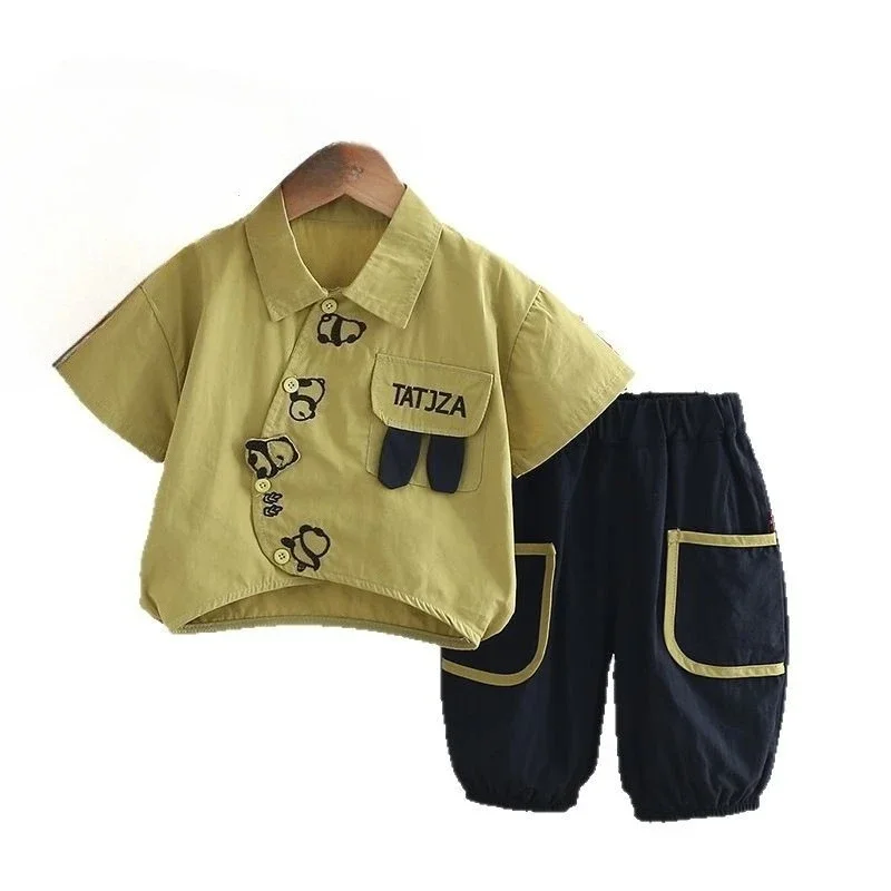 

New Summer Baby Clothes Children Short Sleeved Suit Shirt Shorts 2Pcs/Sets Kids Boys Clothing Set Infant Casual Sports Costume