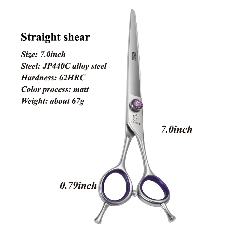 Fenice JP440C 7/8 Zoll Professional Pet Hunde Pflege Schere Gerade Gebogen Verdünnung Chunker Scher Schere Set Für Hunde 7
